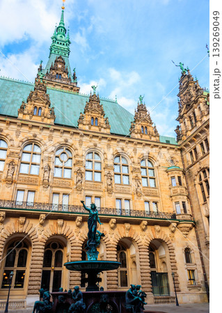 Hygieia fountain in courtyard of Hamburg City Hall in Germany 139269049