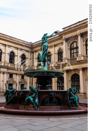 Hygieia fountain in courtyard of Hamburg City Hall in Germany 139269050