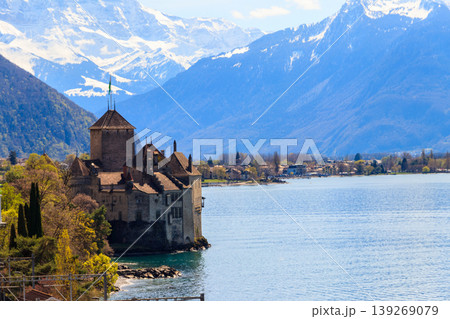 Chillon Castle on Lake Geneva near Montreux, Switzerland 139269079