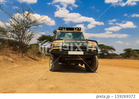 SUV car parked in Serengeti national park, Tanzania 139269372