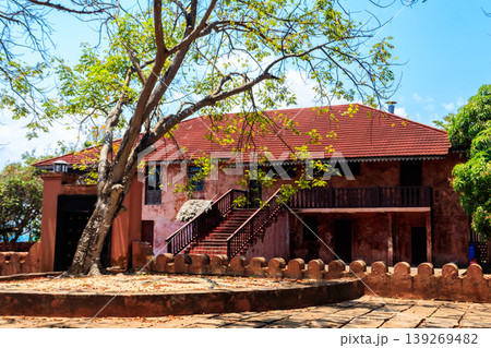 Building of the old abandoned prison on Prison island, Zanzibar in Tanzania 139269482