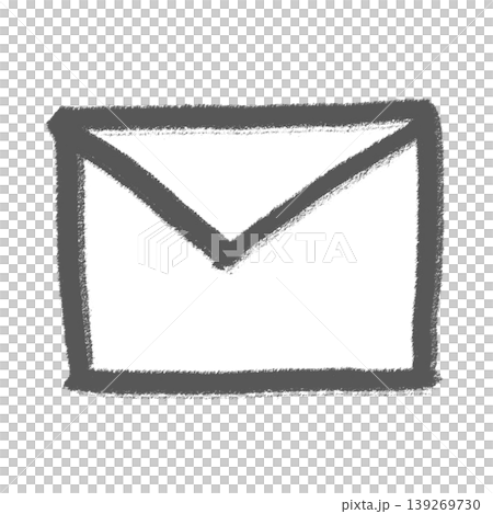 Hand-drawn monochrome envelope icon | Transparent, email, simple 139269730
