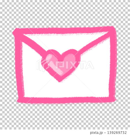 Hand-drawn pink envelope and heart | Love letter, transparent, cute 139269732