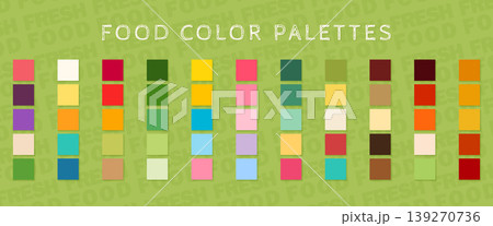 Food color palette collection for restaurant branding and menu design vector illustration. 139270736