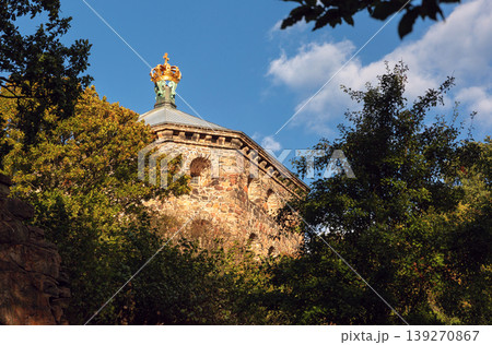 Skansen Kronan fortress tower above trees in Gothenburg Sweden Skansen Kronan fortress tower above trees in Gothenburg Sweden 139270867