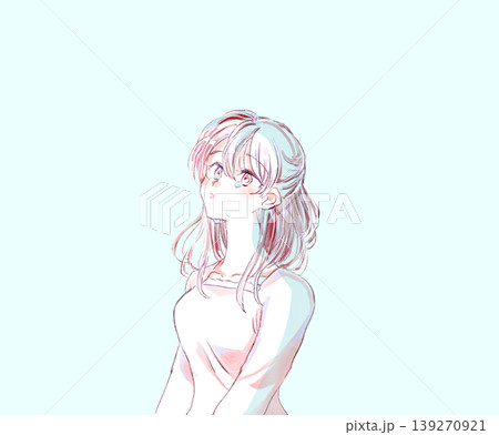 泣いている女性　上半身 139270921
