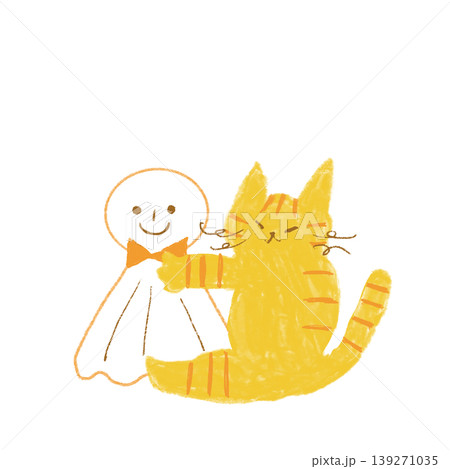 雨の日の挿絵として使える てるてる坊主を抱きしめる猫 かわいい 梅雨素材 雨の日の挿絵として使える てるてる坊主を抱きしめる猫 かわいい 梅雨素材 139271035