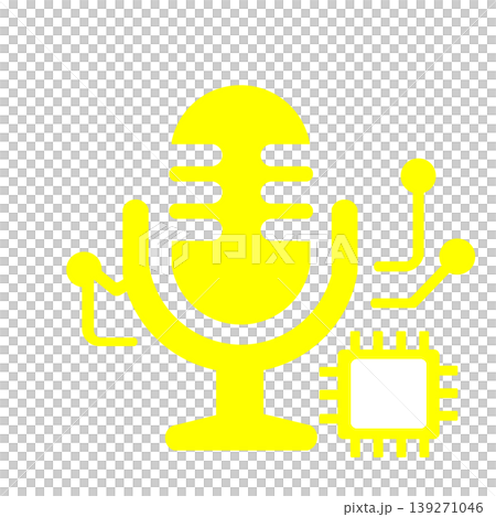 A digital icon (yellow) that processes audio data from the microphone using AI. 139271046