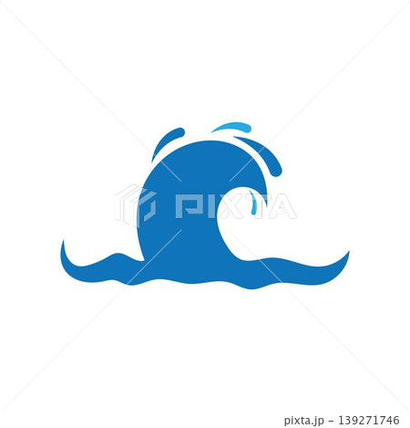 Water Wave Icon Logo Template Water Wave Icon Logo Template 139271746