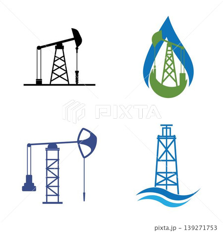 Oil and gas industry logo with drilling rigのイラスト素材 [139271753] - PIXTA