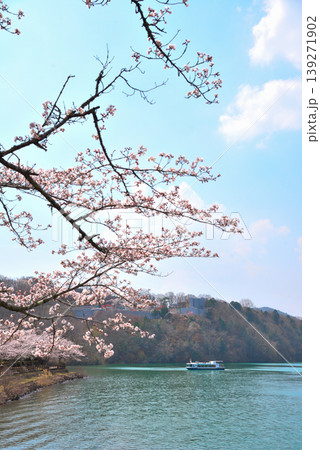 《岐阜県》満開の桜が咲く春の恵那峡 《岐阜県》満開の桜が咲く春の恵那峡 139271902