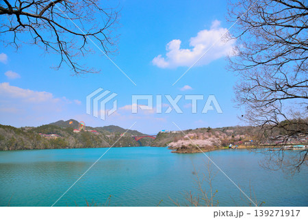 《岐阜県》満開の桜が咲く春の恵那峡 《岐阜県》満開の桜が咲く春の恵那峡 139271917