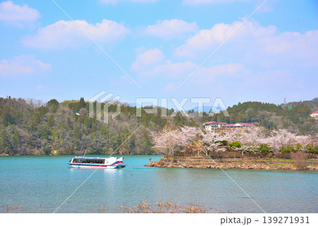 《岐阜県》満開の桜が咲く春の恵那峡 《岐阜県》満開の桜が咲く春の恵那峡 139271931