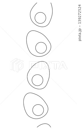 farm boiled half eggs Egg Black and white seamless vertical border hand drawn illustration. Vector graphic line art. Chicken or duck egg shape in flat color. farm boiled half eggs Egg Black and white seamless vertical border hand drawn illustration. Vector graphic line art. Chicken or duck egg shape in flat color. 139272524