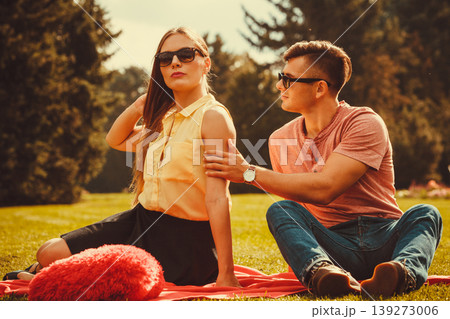 Angry girl rejects her boyfriend. 139273006