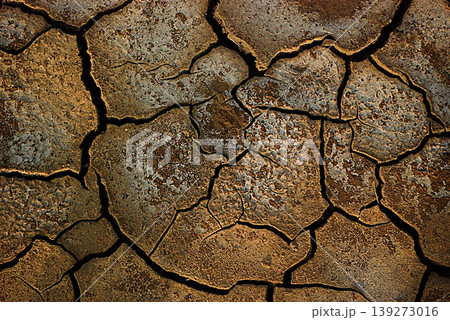 Texture of cracked dried soil. Dry ground with cracks. Brown rough surface of the soil during summer drought. Texture of cracked dried soil. Dry ground with cracks. Brown rough surface of the soil during summer drought. 139273016