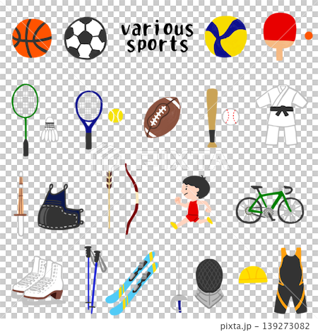 いろいろなスポーツのイラストセット 139273082