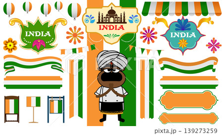 インド あしらい素材セット インド あしらい素材セット 139273259