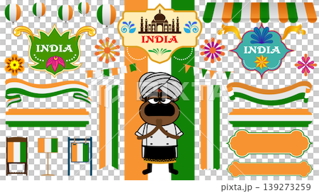 インド あしらい素材セット インド あしらい素材セット 139273259