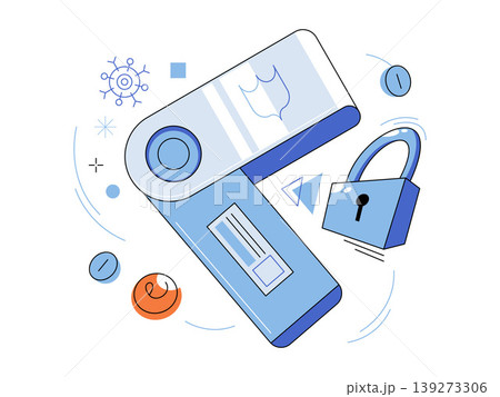 Hardware crypto wallet with padlock and shield vector illustration. Blockchain tech, asset protection, cold storage, finance safety, crypto management, cyber security. Secure usb drive with lock Hardware crypto wallet with padlock and shield vector illustration. Blockchain tech, asset protection, cold storage, finance safety, crypto management, cyber security. Secure usb drive with lock 139273306