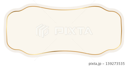 Decorative label with elegant gold frame and beige background. Classic vintage badge for luxury emblem, certificate, menu, premium packaging, wedding invitation, boutique branding. Vector illustration Decorative label with elegant gold frame and beige background. Classic vintage badge for luxury emblem, certificate, menu, premium packaging, wedding invitation, boutique branding. Vector illustration 139273535