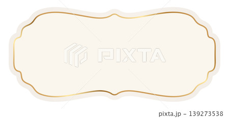 Asian luxury decorative label with golden border. Ramadan design element. Islamic ornamental luxury frame. Vector illustration Asian luxury decorative label with golden border. Ramadan design element. Islamic ornamental luxury frame. Vector illustration 139273538