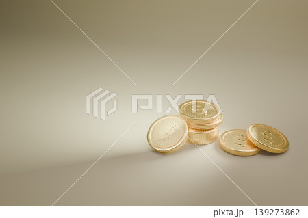 金色に輝くコイン バックベージュ 金色に輝くコイン バックベージュ 139273862