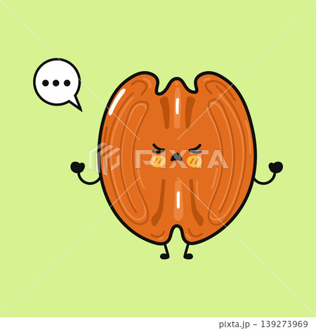 Angry pecan nut character cartoon illustration Angry pecan nut character cartoon illustration 139273969