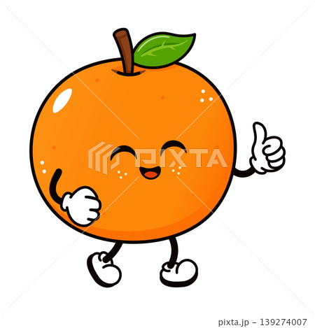 Mandarin Orange Thumbs Up Character 139274007