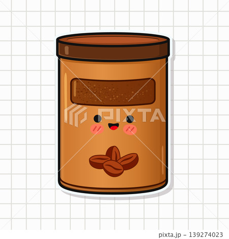 Coffee container kawaii illustration with smiling face 139274023