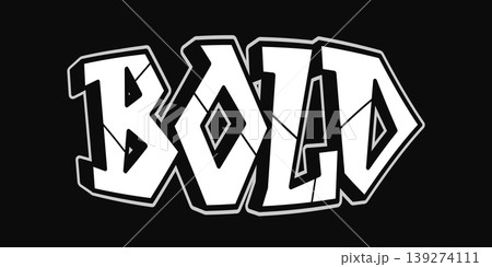 Bold word typography graffiti style lettering text 139274111