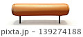 Modern minimalist orange leather cylindrical bench with pure white background 139274188