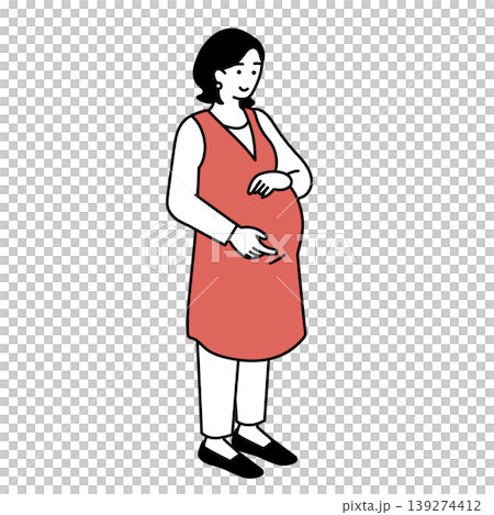 アイソメトリック構図の笑顔の妊婦のイラスト アイソメトリック構図の笑顔の妊婦のイラスト 139274412