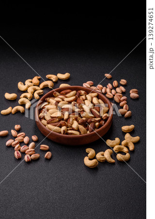 Brazil nuts, raw and shelled, are a source of selenium and a healthy food ingredient. Brazil nuts Brazil nuts, raw and shelled, are a source of selenium and a healthy food ingredient. Brazil nuts 139274651