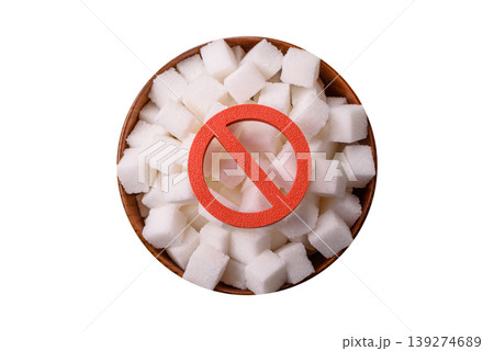 The sugar ban sign as a concept to stop the problem of diabetes, a call to diet. The sugar ban sign The sugar ban sign as a concept to stop the problem of diabetes, a call to diet. The sugar ban sign 139274689