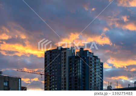 Beautiful Sunset Sky over Saburtalo District Tbilisi 139275483