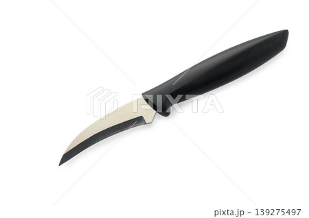 Curved Vegetable Carving Knife Isolated on White Background Curved Vegetable Carving Knife Isolated on White Background 139275497