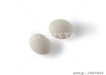 Two Chicken Eggs Isolated on White Background 139275614
