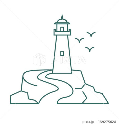 Coastal Guidance Lighthouse Minimal Icon 139275628