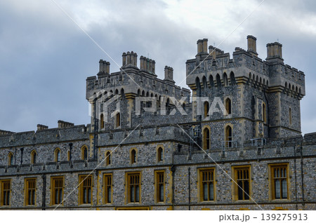 Windsor Castle facade Berkshire United Kingdom architecture. 139275913