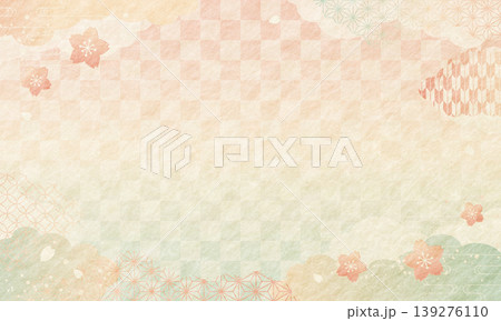春・桜 和柄 和紙の背景 春・桜 和柄 和紙の背景 139276110