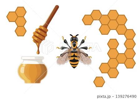 Bright vector illustration of a golden honey Bright vector illustration of a golden honey 139276490