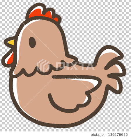 Two brown chickens facing sideways Two brown chickens facing sideways 139276636