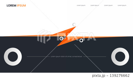 Abstract orange and black geometric graphic header with circular elements Abstract orange and black geometric graphic header with circular elements 139276662