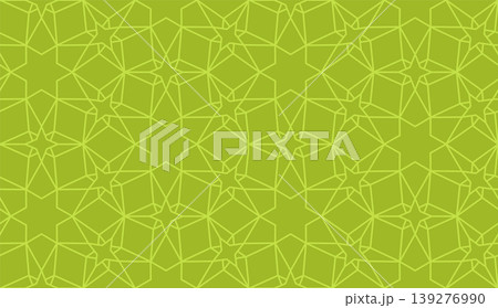 Green islamic geometric seamless pattern, background in duotone pistachio color 139276990