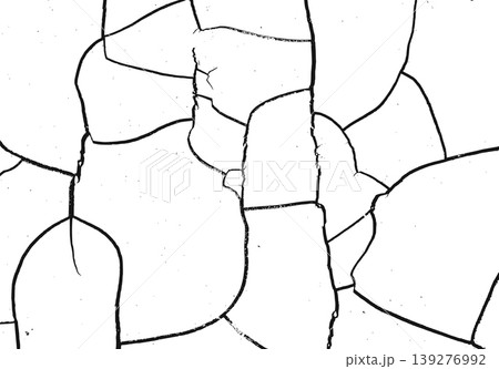 Cracked paint texture on white surface with irregular fractured lines in distressed grunge background 139276992