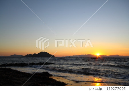 Seaside town of Turgutreis and spectacular sunsets 139277095