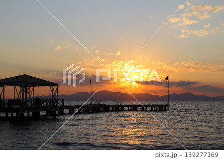 Seaside town of Turgutreis and spectacular sunsets Seaside town of Turgutreis and spectacular sunsets 139277169