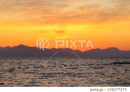 Seaside town of Turgutreis and spectacular sunsets Seaside town of Turgutreis and spectacular sunsets 139277273