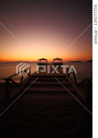 Pier and spectacular sunset in Bodrum Pier and spectacular sunset in Bodrum 139277358